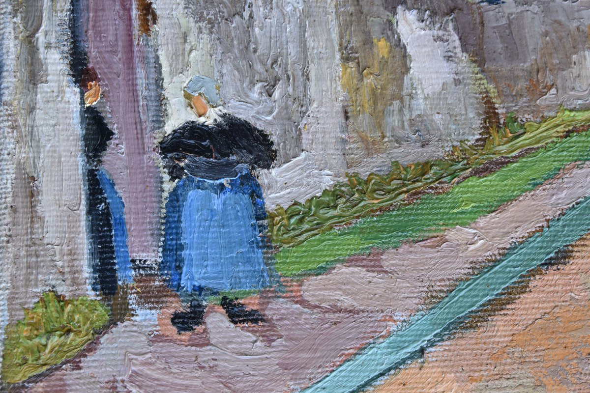 Georges Lucien GUYOT  "Rue à "Breteuil"" huile sur toile 81x60-photo-1